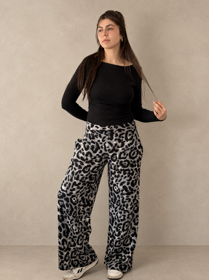 Palazzo animal print silver
