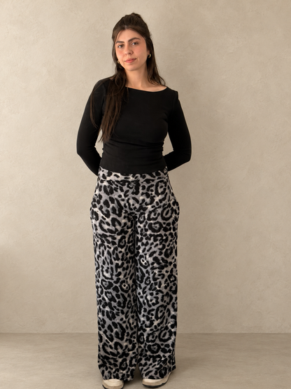 Palazzo animal print silver