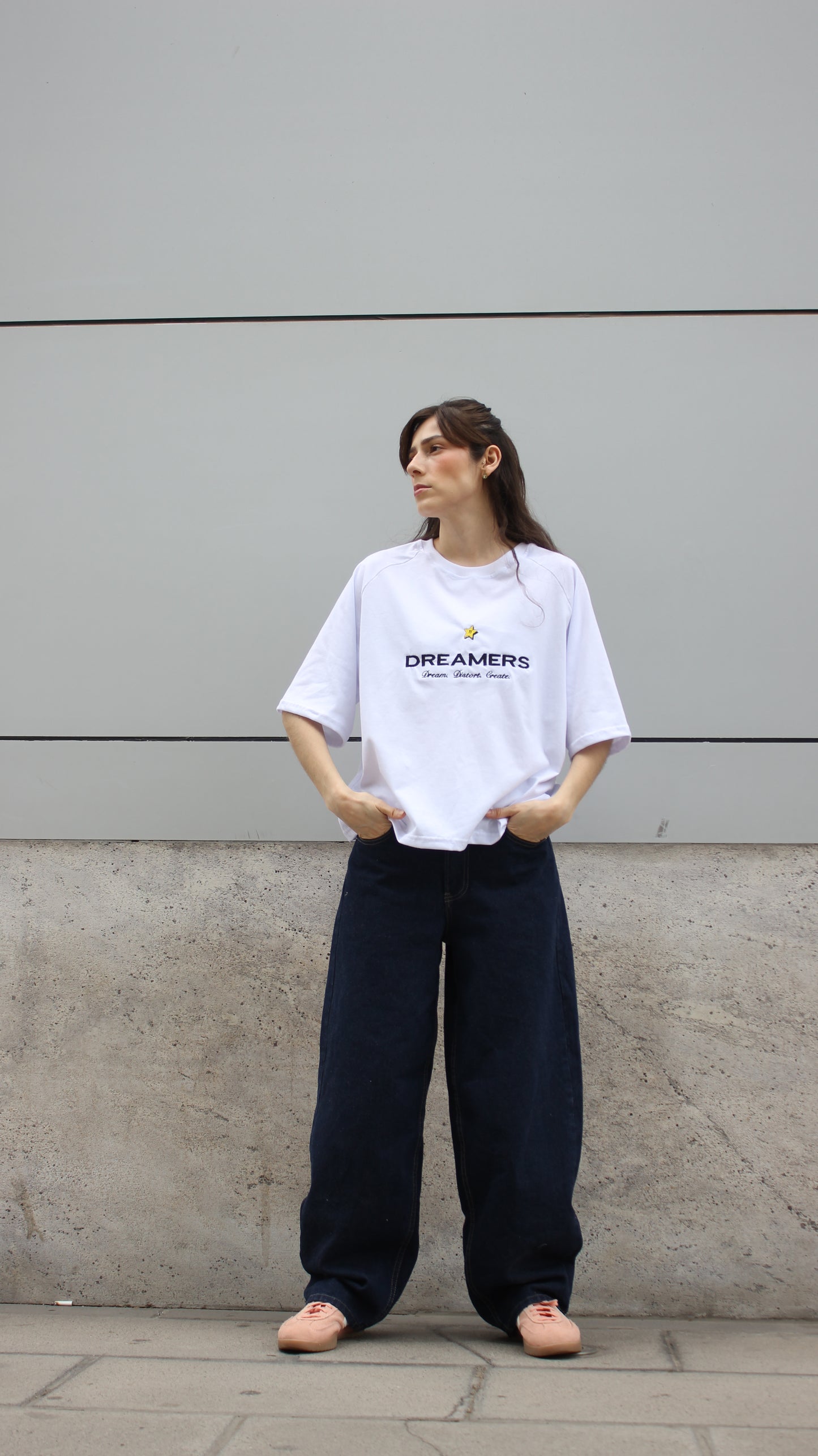 Polera Boxy Dreamers Blanca